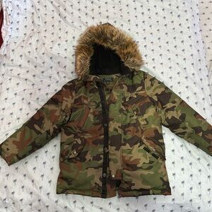 Boys POLO By Ralph Lauren Down Camo Coat